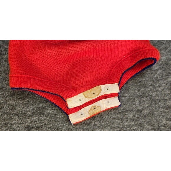 All-Star 18 Month A Little Angel Knit Sweater One Piece Red Blue Vintage - Picture 9 of 13